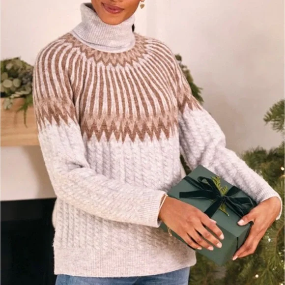 Evereve Hadley Fair Isle Turtleneck Sweater - Picture 1 of 11